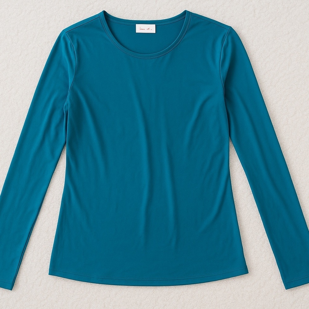 Pink Lily Teal Long Sleeve Top ❤️Soft Stretchy Basic ❤️Size L